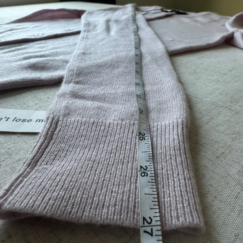 NWT Reformation Farren Cashmere Crew Cardigan Sweater | Foxglove Pale Pink S - Picture 10 of 10